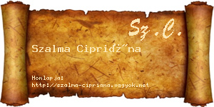 Szalma Cipriána névjegykártya